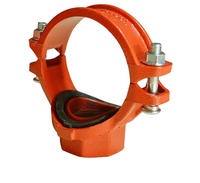 Raccord en T mécanique en fonte ductile rainurée et filetée, galvanisé, peint en rouge, conforme aux normes UL FM ASTM A536, pour réseau d'irrigation