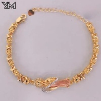 Pulsera de Cadena Cubana de 14k con Colgante Religioso de la Parca, Chapada en Oro, Joyería de Moda Urbana Hip Hop y Devoción Católica