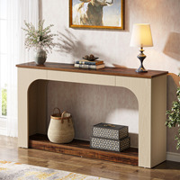 Table console en bois Tribesigns de 55 pouces avec éclairage LED, meubles de salon, couloir/entrée