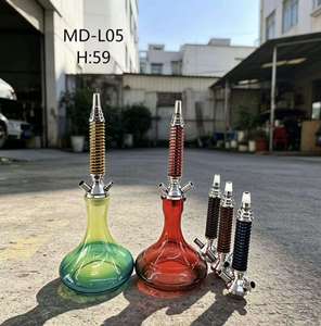 Chicha en verre coloré, mini-bouteille de chicha, tige en métal, accessoire pour kit de chicha - Product Image 3