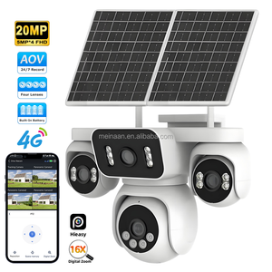 新トレンド Hieasy 20MP 10K AOV 24時間365日録画 ワイヤレス 4G LTE ソーラー PTZ カメラ 4レンズ IP CCTV 屋外 4G SIMカード ソーラーカメラ - Product Image 1