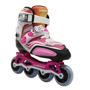 वयस्क पेशेवर छात्र पुरुषों और महिलाओं के पेशेवर स्लैलम इनलाइन रोलर स्केट्स कूल ब्लू और गुलाबी - Product Image 2
