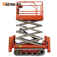 Mini-élévateur à ciseaux sur chenilles léger homologué CE, 6m-10m, tout-terrain, à batterie, pour le levage de personnel