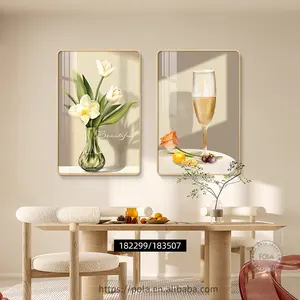 POLA Modern Simple Style Beautiful Glasses and Flowers Crystal Porcelain Diamond Picture for Beautification