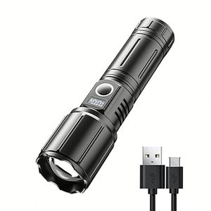 WOSEN New Portable Digital Power Display High Lumens Linterna Lantern Usb Rechargeable White Led Torch Light Tactical Flashlight - Product Image 1