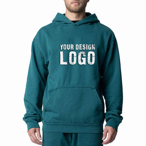 Fashion Drop Shoulder Loose Sport Heavyweight Mens Hoodie Outdoor Casual Solid Color Plus Fleece Plus Size Men's <b>Hoodies</b> - Product Image 3