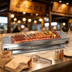 Asador Eléctrico sin Humo de 7KW de Alta Potencia, Máquina de Asar Comercial para Interiores, para Carne y Vegetarianos - Product Image 4