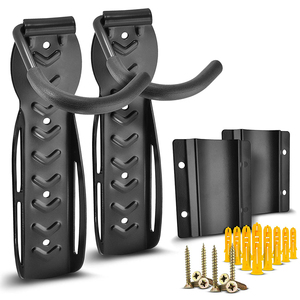 2 jeux de crochets muraux pour bicyclette avec protection pour garage et présentoir à vélo. - Product Image 1