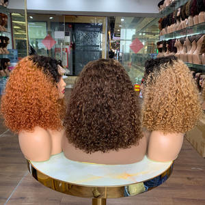 Peluca de cabello humano SDD Luxury Curly de 14 pulgadas con cierre de encaje 4x4, cabello con cutículas alineadas, para mujeres negras. - Product Image 4