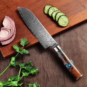 Juego de 9 Cuchillos de Cocina de Acero de Damasco de 67 Capas con Mango de Resina Marrón - Product Image 2