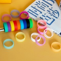 Bagues de doigt en silicone multicolores et colorées, élastiques, disponibles en stock, impression personnalisée possible
