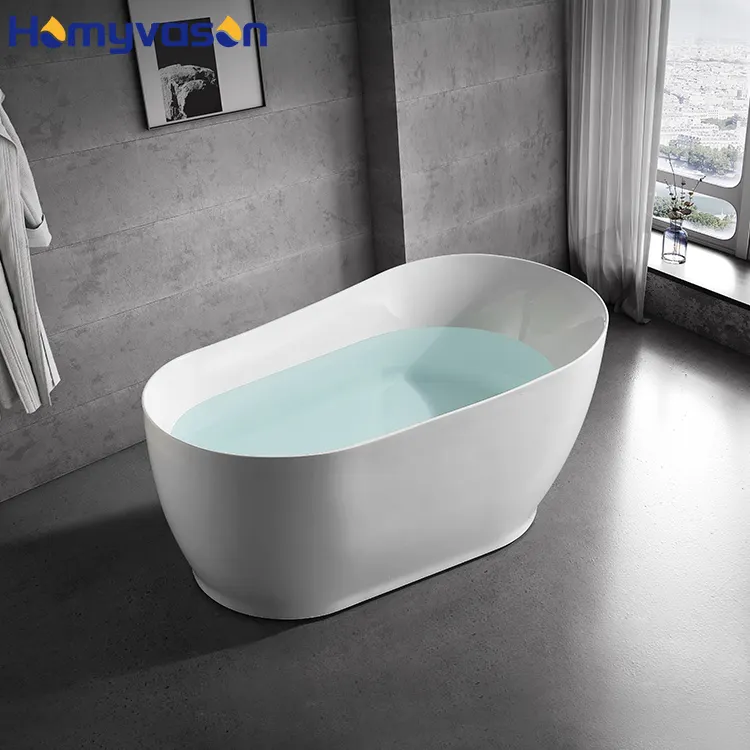 One Person Deep Sale Popular Modern Acrylic Portable Hotel Bathroom Free Standing Bathtub Soaking White Bath Tub For Adults