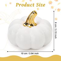 Citrouille en céramique blanche et orange de 10,5 cm, écologique, de haute qualité, artificielle, pour Halloween, Thanksgiving, récolte d'automne, décoration de ferme