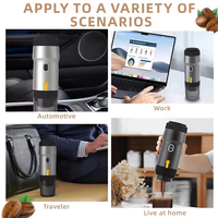 Machine à café portable Travel Smart, rechargeable par USB, 12V, 3-en-1, compatible capsules et café moulu, machine à expresso italienne