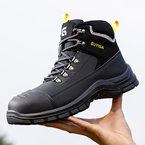 Guyisa รองเท้าเซฟตี้สำหรับผู้ชาย, รองเท้าทำงานที่ระบายอากาศได้ดีพื้นเหล็กทนต่อการเจาะและกันกระแทก - Product Image 5