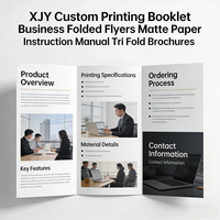 Service d'impression de brochures pliées en trois et de dépliants personnalisés XJY, livrets en papier mat et manuels d'instructions pour la promotion des entreprises