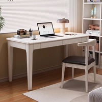Bureau en bois massif de style nordique minimaliste, couleur naturelle, bureau de travail pour la maison, avec tiroir, table de travail pour ordinateur portable, table d'étude