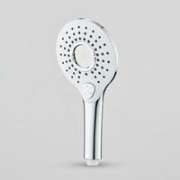 Douche à main ronde chromée moderne, 3 modes, durable, de qualité supérieure, avec installation facile pour salle de bain