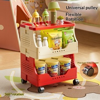 Chariot de rangement de cuisine roulant, étagère mobile multi-niveaux avec panier à légumes et fruits pour le rangement au sol à la maison
