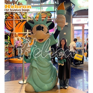 Escultura de <span class=keywords><strong>Mickey</strong></span> Mouse de Resina de Alta Calidad Personalizada, Estatua de la Libertad de Fibra de Vidrio de Tamaño Real - Product Image 1