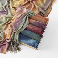 Nouveauté Printemps Bestseller Écharpe Longue Plissée Tie-Dye Arc-en-ciel Style Ethnique Mode Urbaine Châle Polyvalent Femme