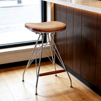 Tabouret de bar moderne en fer ShanMu de style vintage pour usage commercial, tabouret haut simple pour usage domestique, chaise de comptoir de café ou d'îlot