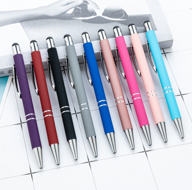 Novelty Sports Metal for Stylus Ballpoint Pen Writing Width Durable Metal Body 2 in 1 Metal Pen Stylus Soft Touch Pen