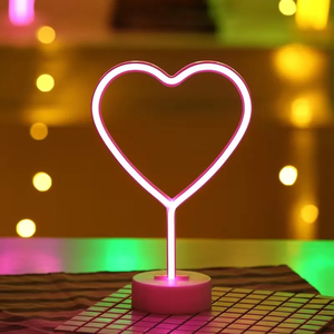 <span class=keywords><strong>Lampe</strong></span> de nuit de bureau Goldmore1 Pink Neon Lights 3-AA Battery/USB Operated Led Heart Neon - Product Image 6