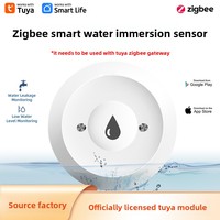 Détecteur de fuite d'eau alimenté par batterie Zigbee, contrôle par application, capteur d'immersion intelligent, alarme de fuite d'eau pour la sécurité domestique et le sous-sol