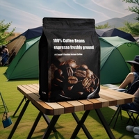 Conception imprimée personnalisée Sac à fond plat pour café Pochette d'emballage refermable logo 1 kg 5 lb rose vide Sacs d'emballage pour café farine