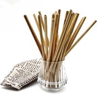 20cm 22cm Paille de bambou jetable Café Lait Thé Jus Vente en gros Paille de bambou Papier emballé