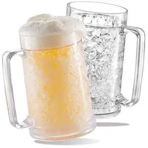 แก้วเบียร์แช่แข็งแบบสองชั้น,แก้วฉนวนพลาสติกแช่แข็งแบบแช่แข็งถ้วยน้ำแข็งแช่แข็ง