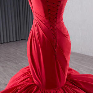 Jancember 241137 Belle Satin Plis Mince Sirène Robes De Soirée Avec Arc - Product Image 6