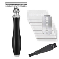 Rasoir de sécurité à double tranchant pour homme, manche en cuivre, lames de haute qualité, rasoir pour le visage/le corps/les aisselles