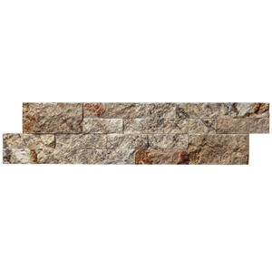 Otoño Scabos travertino Split Face Ledger Panel para pared chimenea decorativa decoración del hogar diseño de lujo tamaño personalizado al por mayor - Product Image 1