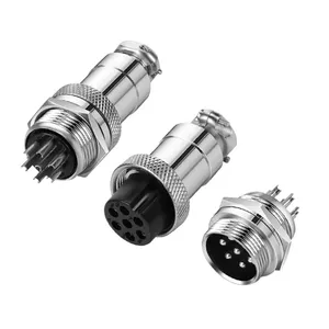 10 Pcs GX12 Male And Female Aviation Plug Socket Connector GX12-2/3/4/5/6/7 pin Cable Aviation Plug Connector Fixed Rear Nut