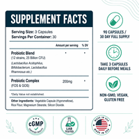 Cápsulas Sinbióticas de Marca Privada, 12 Cepas Probióticas con Prebióticos, Apoyo Inmunológico y a la Flora Intestinal Digestiva