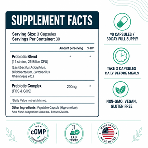 Probiotiques à Marque Blanche Sans OGM 12 Souches avec Prébiotiques en Capsules pour la Santé Digestive et Immunitaire des Adultes - Product Image 5