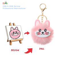 Porte-clés personnalisé BIPU en peluche canard mignon, pendentif en coton rembourré, mini porte-clés pour sac d'école, idéal pour les fêtes