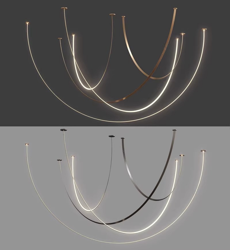 Morden Custom Line Chandelier Pendant Lights for Living Room Bedroom Lamparas Led Chandelier · image 1