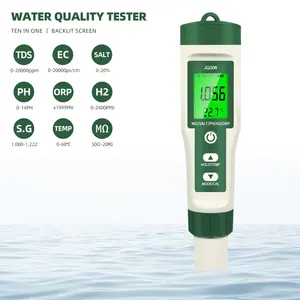 10 in 1 Digital PH/TDS/EC/SALT/TEMP/S.G/ORP/H2/Fertile/Resistivity Meter