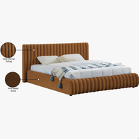 Cama Matrimonial Grande de Lujo Nórdica Moderna de Tela Blanca, Cama Doble Suave de Diseño Modular para Villa