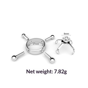 Adornos de <span class=keywords><strong>Pecho</strong></span> para Mujer al Estilo Punk, de Acero Inoxidable con Circonita Blanca, Venta al por Mayor de Fábrica, Estilo Europeo y Americano - Product Image 4