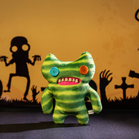 Peluche à gros dents de la série de monstres de dessin animé, thème Halloween, fabrication artisanale de haute qualité, rembourrage en coton PP, personnalisable