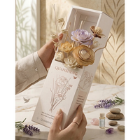 Diffuseur de roseaux Sola Flower pour décor à la maison avec corde de coton, accessoires de diffuseur d'huile de parfum sans feu de parfum de fleurs personnalisées