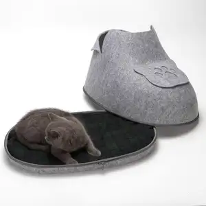 Custom Felt Cat Dog Bed Cave House Detachable Shoes Shape Pet Cuddle Bed Nest Accessories Breathable Eco-friendly Pet Beds