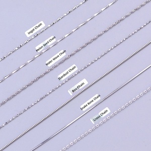 S925 in <span class=keywords><strong>argento</strong></span> Sterling <span class=keywords><strong>40</strong></span> + 5 <span class=keywords><strong>cm</strong></span> a catena con onda d'acqua avanzata serpente scatola di catene incrociate da donna - Product Image 1