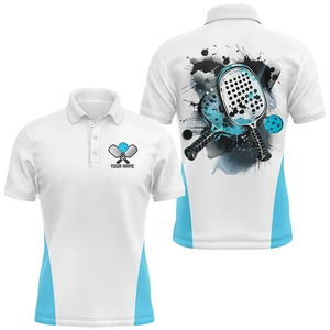 Polo Collar de secado rápido transpirable Pickleball desgaste sublimación camisa deportiva hombres manga corta Pickleball ropa impresa - Product Image 6