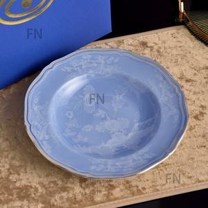 Assiette à soupe vintage européenne à imprimé floral, décoration de table, assiette de présentation pour événements de mariage - Product Image 2