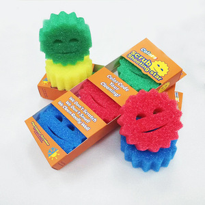 Paquet de 3 pièces personnalisé en usine éponges de gommage pour le <span class=keywords><strong>visage</strong></span> en boîte de couleur tampons à récurer contrôle de la température nettoyage en profondeur sans rayures - Product Image 4